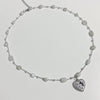 White quartz gemstone heart fairy necklace
