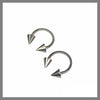 Silver spike hoop piercings