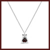 Sterling silver red bear necklace