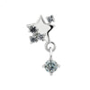 Silver star bling drop piercing