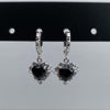 Black heart thorn hoop earrings