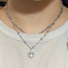 Winter heart light purple necklace