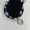 Holographic moonstone heart necklace