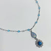 Deep blue double bead necklace