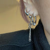 Black mini 5 ring hoop earrings