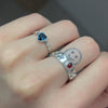 Montana crystal heart double ball ring
