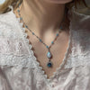 Deep blue double bead necklace