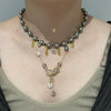 Purple star drop bead necklace