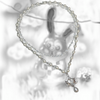 White angel pearl drop double necklace